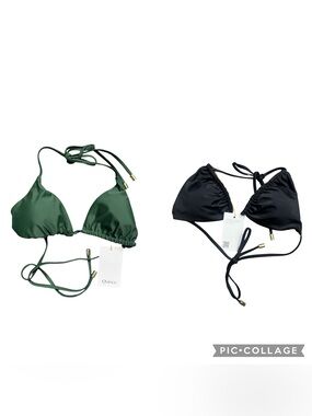Quince Italian Triangle Bikini Tops Lot Of 2 Size Small.
